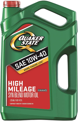 Quaker State 550044938-3PK High Mileage 10W-40 Motor Oil (SN), 5 Quart, 3 Pack