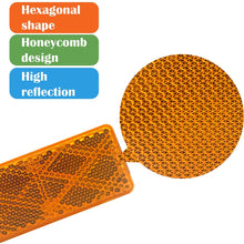WELNENT E-Mark DOT 4A CCC 2pcs Rectangle Reflector Self Adhesive Stick on Trailer Driveway Mailbox (Amber)