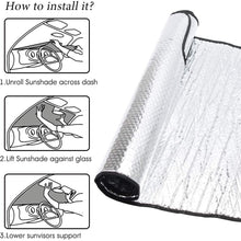 ROCCS Windshield Sunshade UV Ray Reflector for 2014-2018 GMC Sierra 1500 2500 HD 3500 HD Front Window Sun Shade Shield Cover Foldable Reflective Sun Visor
