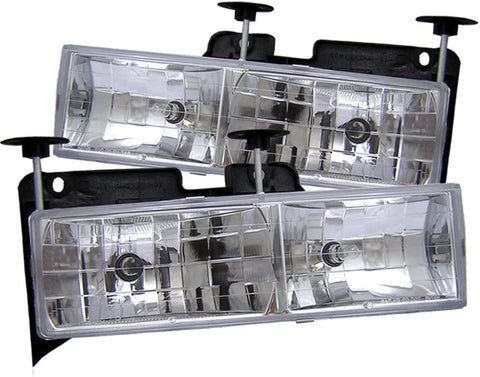 Spyder Auto HD-YD-CCK88-C Chevy C/K Series 1500/2500/3500/Chevy Tahoe/GMC C/K Series 1500/2500/3500/GMC Jimmy/GMC Yukon Chrome Crystal Glass Headlight