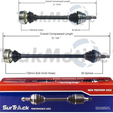 SurTrack Pair Set of 2 Front CV Axle Shafts For VW Corrado Golf Jetta Passat FWD