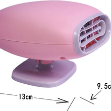 Portable Car Heater Fan Defroster with Air Purification 12V 150W Auto Car 30 Seconds Fast Heating Defrost Defogger Demister Vehicle Ceramic Heater Fan for Windshield (Pink)
