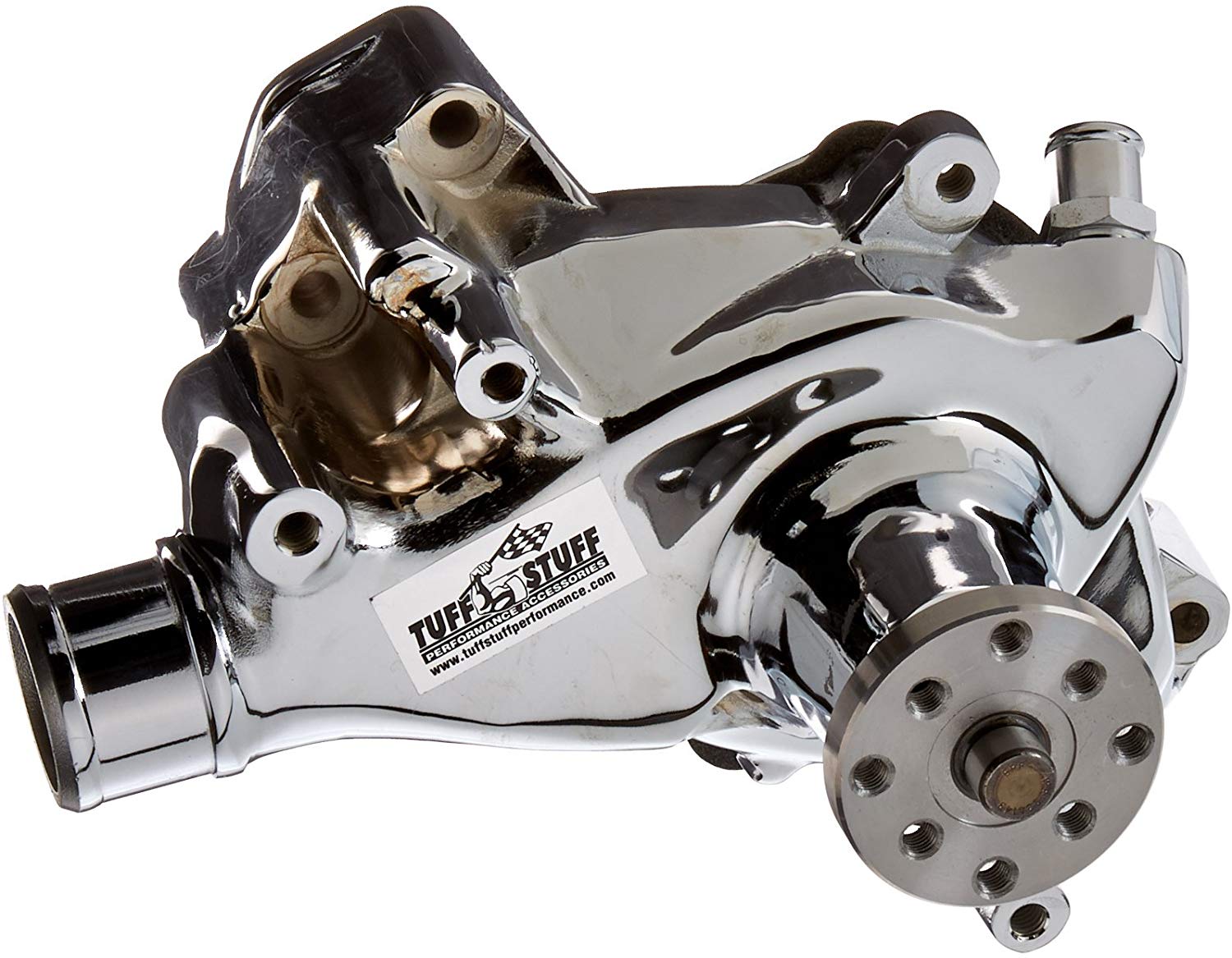 Tuff Stuff 1511NA Chrome Aluminum Long Water Pump for Small Block Chevy