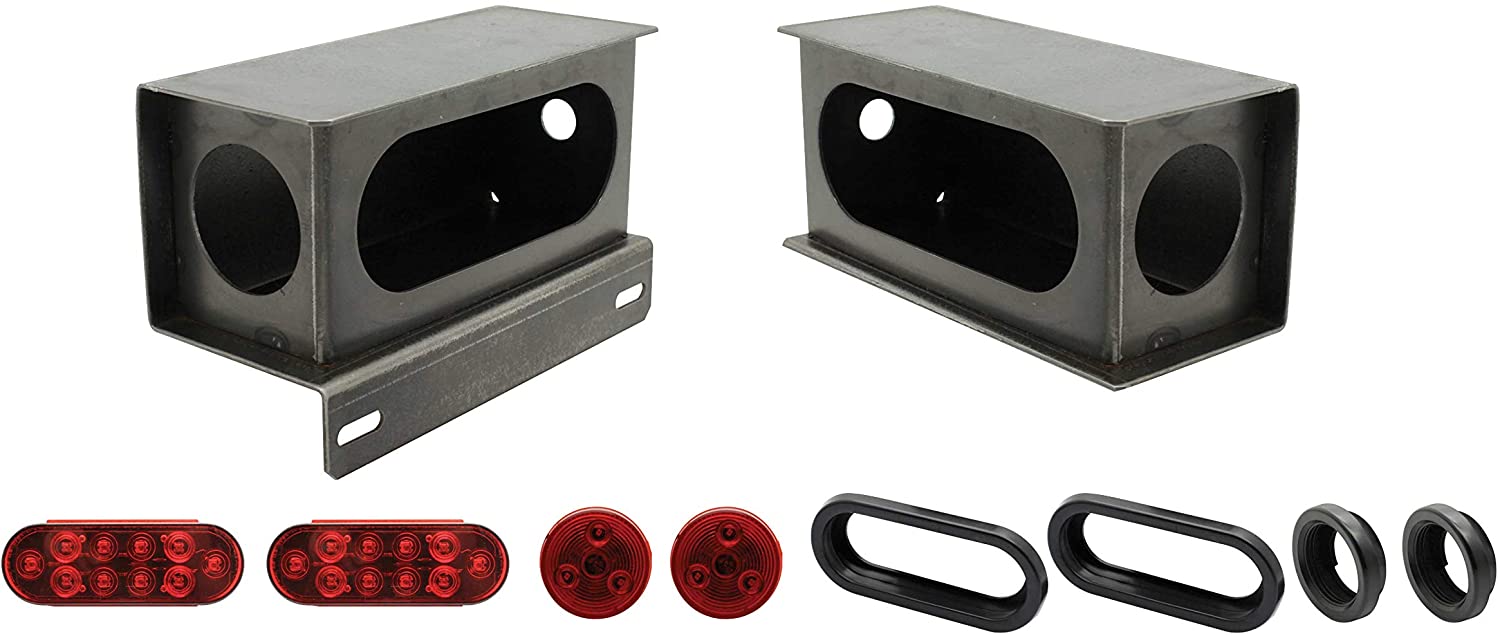 Extreme Max 5001.1352 Weld-On Steel Taillight Kit with License Plate Bracket and LED Lights