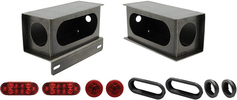 Extreme Max 5001.1352 Weld-On Steel Taillight Kit with License Plate Bracket and LED Lights