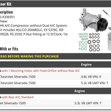 A/C Compressor Kit - Compatible with 1999-2001 Chevy Silverado 1500