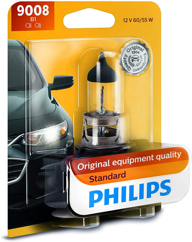 Philips 9008B1 9008 / H13 Standard Halogen Replacement Headlight Bulb, 1 Pack