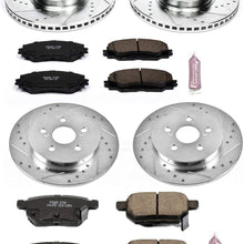 Power Stop K4140 Front & Rear Brake Kit with Drilled/Slotted Brake Rotors and Z23 Evolution Ceramic Brake Pads