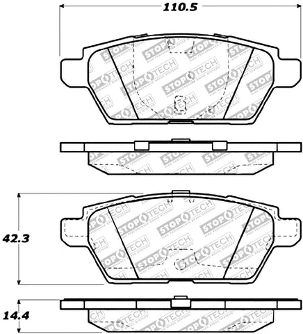 StopTech 309.11610 Street Performance Rear Brake Pad