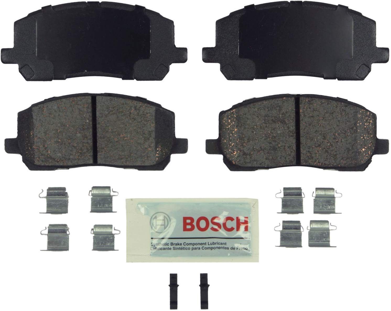 Bosch BE884H Blue Disc Brake Pad Set with Hardware for 2001-07 Toyota Highlander - FRONT