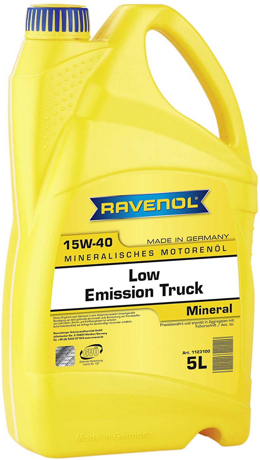 RAVENOL J1A1880 Low Emission Truck 15W-40 Heavy Duty Diesel Motor Oil API CJ-4 / SM (5 Liter)