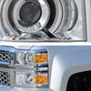 For 14-16 Chevy Silverado 1500 LED Projector Clear Len Pair Headlights Headlamps Lamp