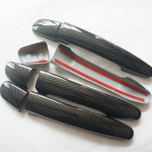 1 Set Sport Carbon Fiber Style Door Handle Cover Trim for Mazda 2 3 6 CX-3 CX-5 CX-9 (with Keyless Holes)