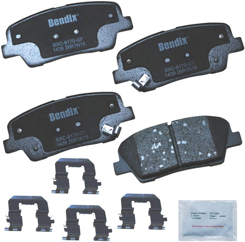 Bendix Premium Copper Free CFC1439 Premium Copper Free Ceramic Brake Pad (with Installation Hardware Rear)