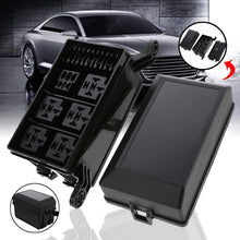 12-Slot Relay Box 6 Relays 6 Fuses Holder Block + Metallic Pins For Automotive Accessories