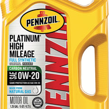 Pennzoil Platinum High Mileage Full Synthetic 5W-30 Motor Oil for Vehicles Over 75K Miles (5-Quart, Single-Pack)