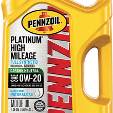 Pennzoil Platinum High Mileage Full Synthetic 5W-30 Motor Oil for Vehicles Over 75K Miles (5-Quart, Single-Pack)
