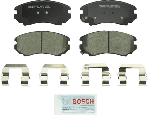 Bosch BC924 QuietCast Premium Ceramic Disc Brake Pad Set For Select Hyundai Azera, Elantra, Sonata, Tiburon, Tucson; Kia Amanti, Magentis, Optima, Soul, Sportage; Front