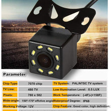 Waterproof Reversing Camera, Backup Camera for Car, HD 8 Night Vision Rear View Camera, Suitable for 12V Wired Screen, 170° Wide Angle, Waterproof IP68