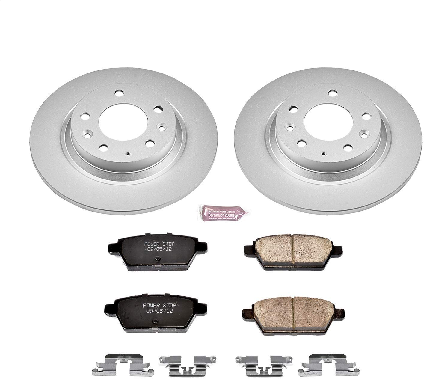 Power Stop CRK2450 Coated Brake Rotor & Ceramic Brake Pads- rear