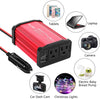 300W Car Power Inverter DC 12V to 110V AC Converter 4.8A Dual USB Charging Ports Car Charger Adapter (Red)