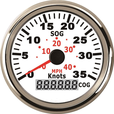 ELING GPS Speedometer Speedo Gauge 0-35 Knots for Boat Yacht Vessel 3-3/8'' (85mm) 9-32V