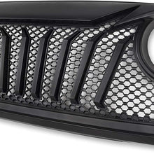 VZ4X4 Front Grill Mesh Grille Guard for 2018 2019 2020 Jeep Wrangler JL - Matte Black