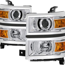 Jdragon for Chevy 14-15 Silverado 1500 Chrome Replacement Projector Headlights LT LTZ WT