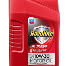 Havoline High Mileage Motor Oil 10W 30, 5 QT.