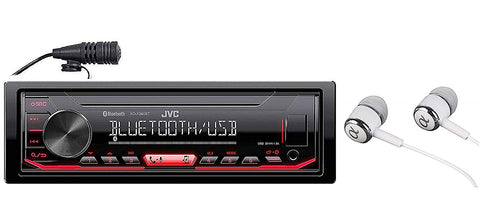 JVC KD-X260BT Built-in Bluetooth, AM/FM, USB, MP3, Pandora, Spotify, iHeartRadio Digital media receiver, Works with Apple and Android Phones, iPod/iPhone Music Playback / FREE ALPHASONIK EARBUDS