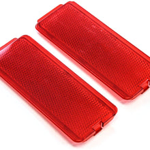2 Premium Door Reflectors Interior Red Compatible with Ford (1999-2007 SuperDuty F250 F350 F450 F550 Super Duty & 2000-2005 Excursion)