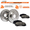 Max Brakes Rear Performance Brake Kit [ Premium Cross Drilled Rotors + Ceramic Pads ] KT084722 Fits: 2008-2015 Toyota Sequoia Tundra Land Cruiser | 2008-2011 2013-2015 Lexus LX570