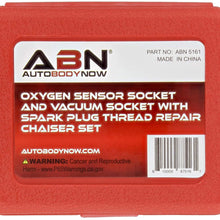 ABN O2 Sensor Socket Tool for Oxygen Sensor 5pc Kit - 22mm Oxygen Sensor Socket and Vacuum Socket with Thread Chaser Set