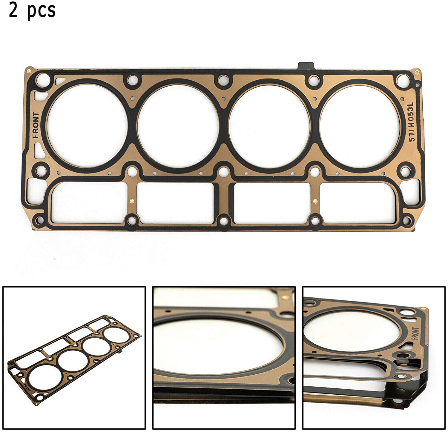 Head Gasket LS Engines 2 PCS 12589226 Replacement For Chevrolet Silverado 1500 4.8L 2005-2007 Cadillac CTS-V V8 5.7L 2004-2005 GMC Sierra 1500 V8 5.3L 2008-2013 12498544