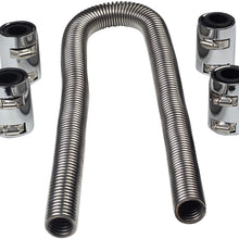 SUPERFASTRACING 48" Flexible Stainless Steel Radiator Coolant Water Hose Kit with Caps Universal