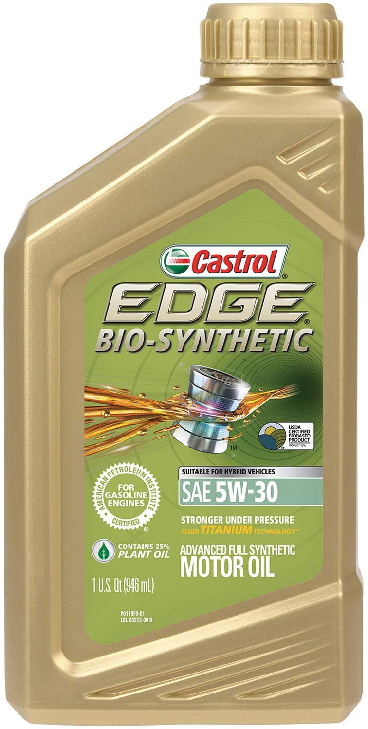 Castrol 06555 EDGE Bio-Synthetic 5W-30 Advanced Full Synthetic Motor Oil, 1 quart, 1 Pack