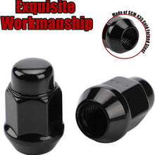 Flycle 20PCS 1.4 inch Black 12x1.5 Closed End Bulge Acorn Lug Nuts - Cone Seat - 19mm Hex Wheel Lug Nut for Acura Integra Buick Cadillac Chevrolet Chrysler Dodge Ford GMC Honda Hyundai Lexus