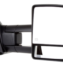 SCITOO fit for Toyota Towing Mirrors Black Rear View Mirrors fit 2007-2016 for Toyota for Tundra Truck with Larger Glass Power Control, Heated Turn Signal Manual Extending and Folding