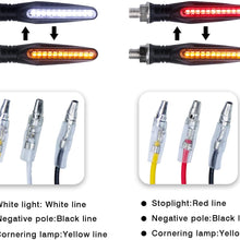 LivTee Super Bright 4PCS Motorcycle Indicators Flowing Turn Signal Brake Lights & Daytime Running Lights 12V for Motorbike Scooter Quad Cruiser Harley Kawasaki Yamaha Suzuki Off Road, White/Red/Amber