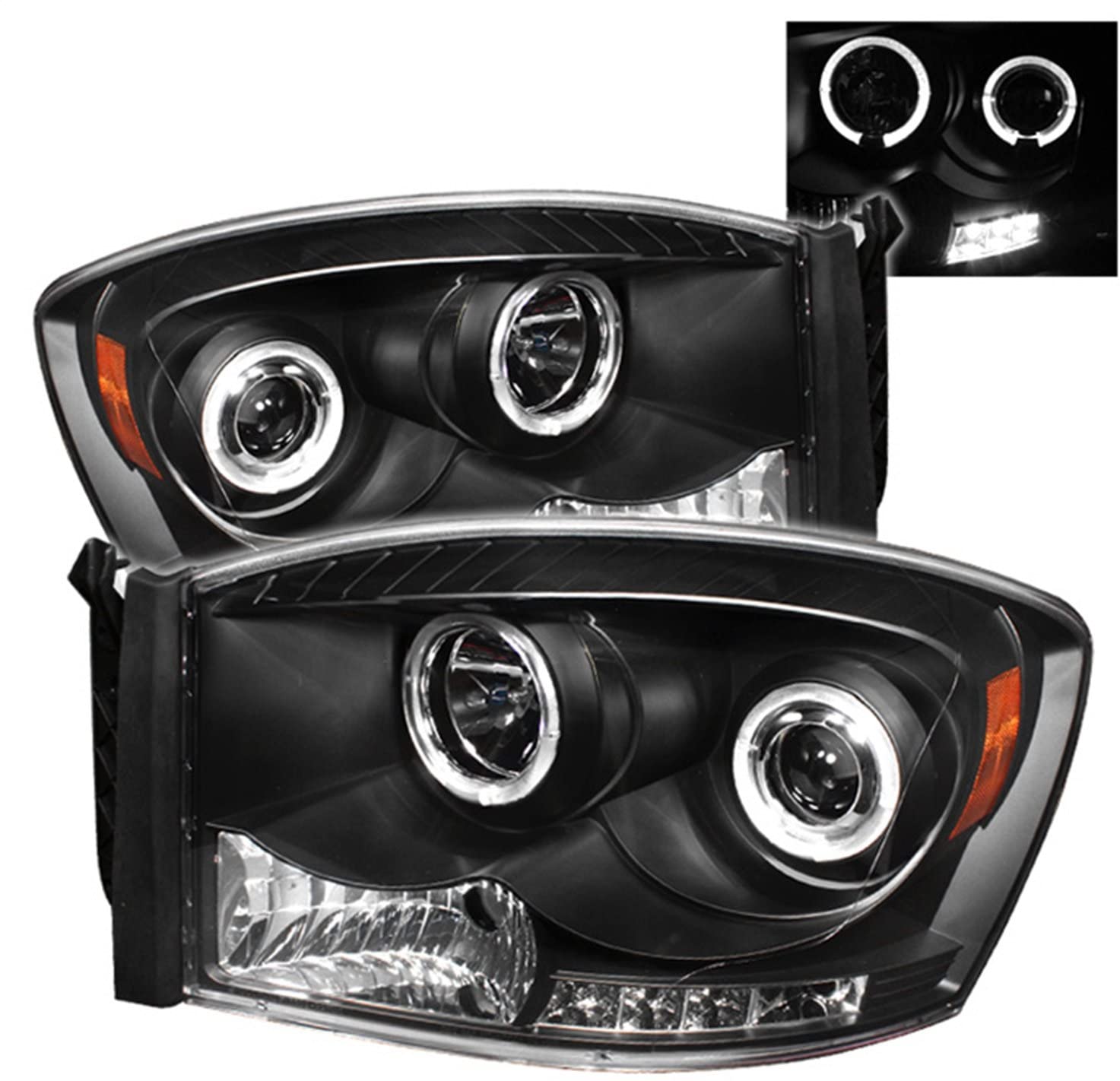 Spyder Auto 5010001 LED Halo Projector Headlights Black/Clear