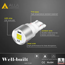 Alla Lighting Newest 194 LED Bulbs Extremely Super Bright T10 168 W5W 2825 175 158 CANBUS Replacement 12V 1616 SMD Car License Plate Light Interior Map Dome Door Lights, Amber Yellow