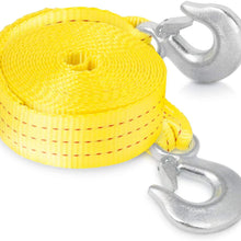 Neiko 51005A Heavy Duty Tow Strap with Safety Hooks | 2” x 20’ | 10,000 LB Capacity | Polyester
