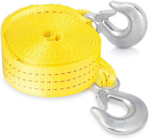 Neiko 51005A Heavy Duty Tow Strap with Safety Hooks | 2” x 20’ | 10,000 LB Capacity | Polyester