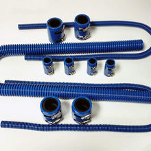 Pirate Mfg 48" Blue Stainless Flexible Radiator & Heater Hose Kit W/Blue End Caps