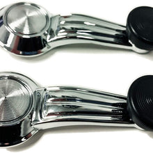 1967-76 Chevy Truck Window Cranks Pair W/Black Knobs, Kit - Fits Gm 1952-1990