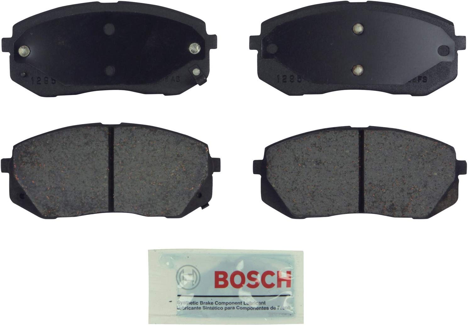 Bosch BE1295 Blue Disc Brake Pad Set for Hyundai: 2010-15 Tucson; Kia: 2014-15 Cadenza, 2007-12 Rondo, 2015 Soul EV, 2011-15 Sportage - FRONT