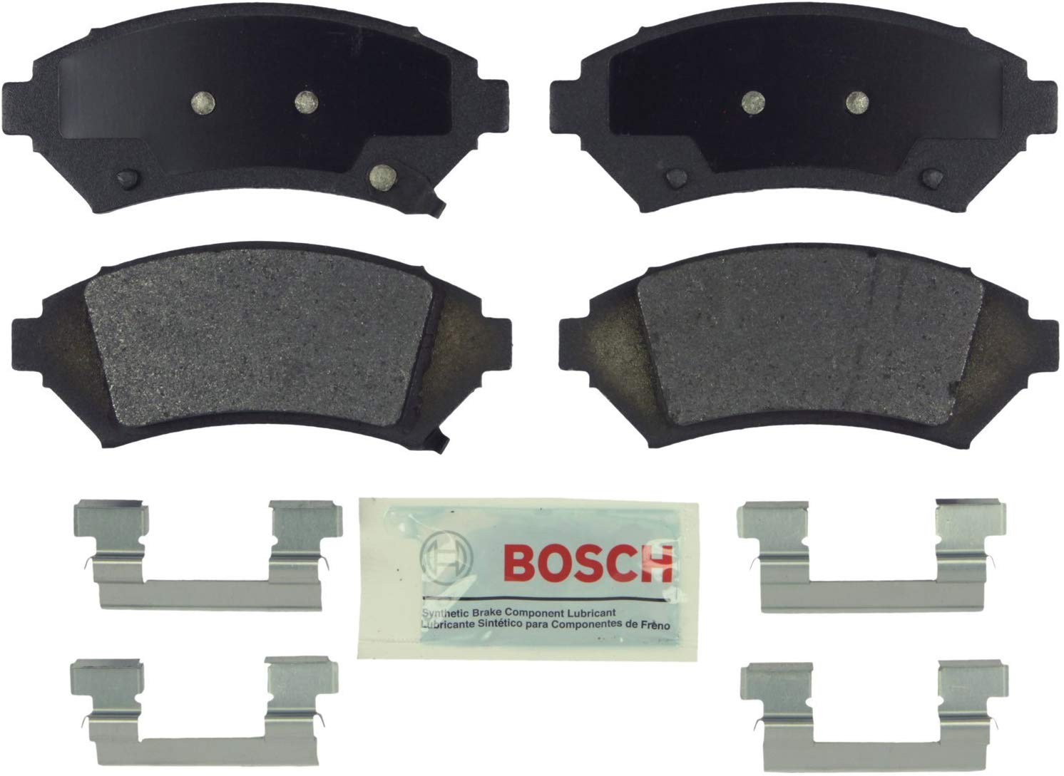 Bosch BE699H Blue Disc Brake Pad Set with Hardware for Select Buick, Cadillac, Chevrolet, Oldsmobile, and Pontiac Vehicles - REAR