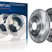 Detroit Axle - 10.2" dia (259mm) REAR Drilled and Slotted Brake Rotors - Performance Grade - Check Fitment Chart
