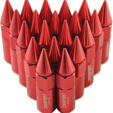JDMSPEED New Red 20PCS M12X1.5 Cap Spiked Extended Tuner 60mm Aluminum Wheels Rims Lug Nuts