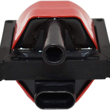 A-Team Performance EFI E-Core Ignition Coil Dual Connector Compatible with GM Chevy Chevrolet 1984-95 V6 V8 TBI SBC BBC Small Block Big Block - Red and Black